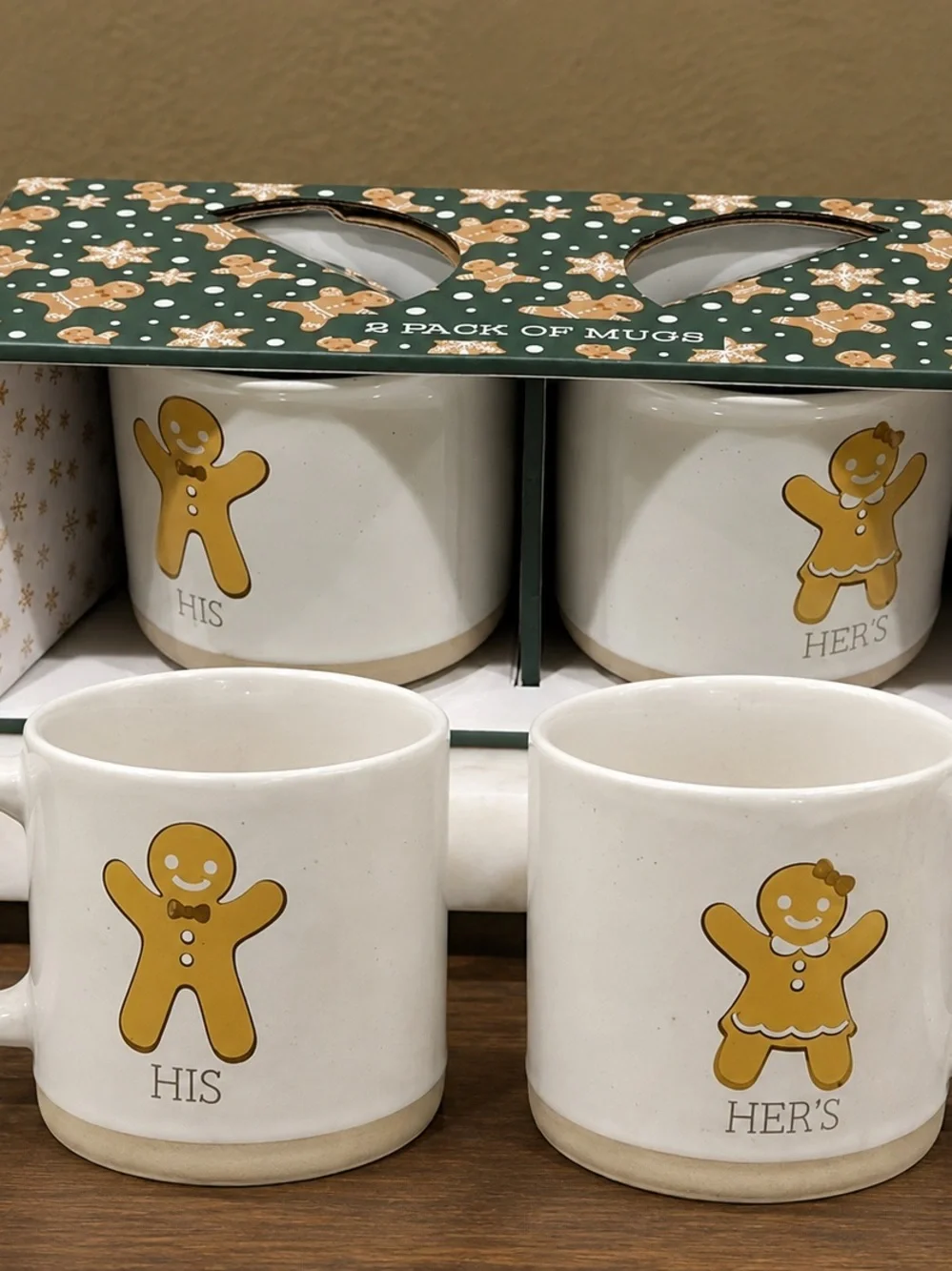 His & Her's Gingerbread Ceramic Mug - White new